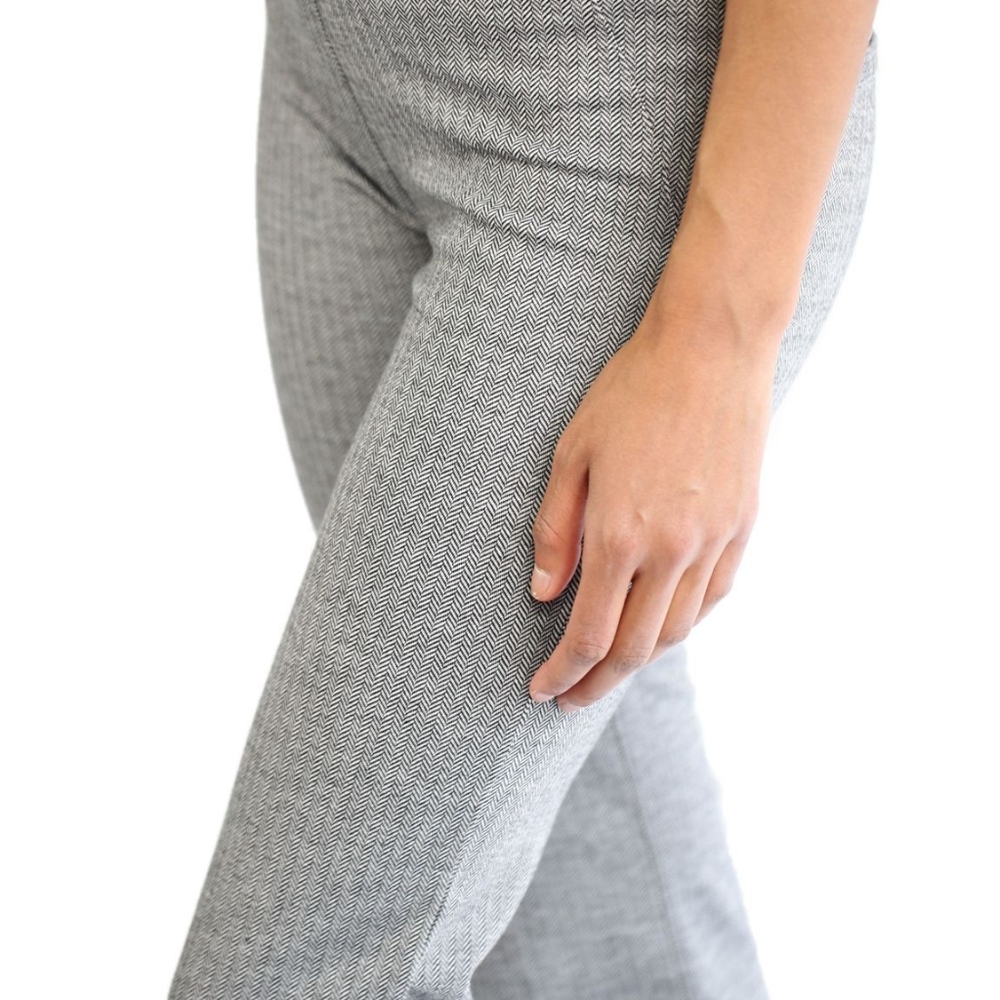 Straight leg herringbone dress pant yoga pants